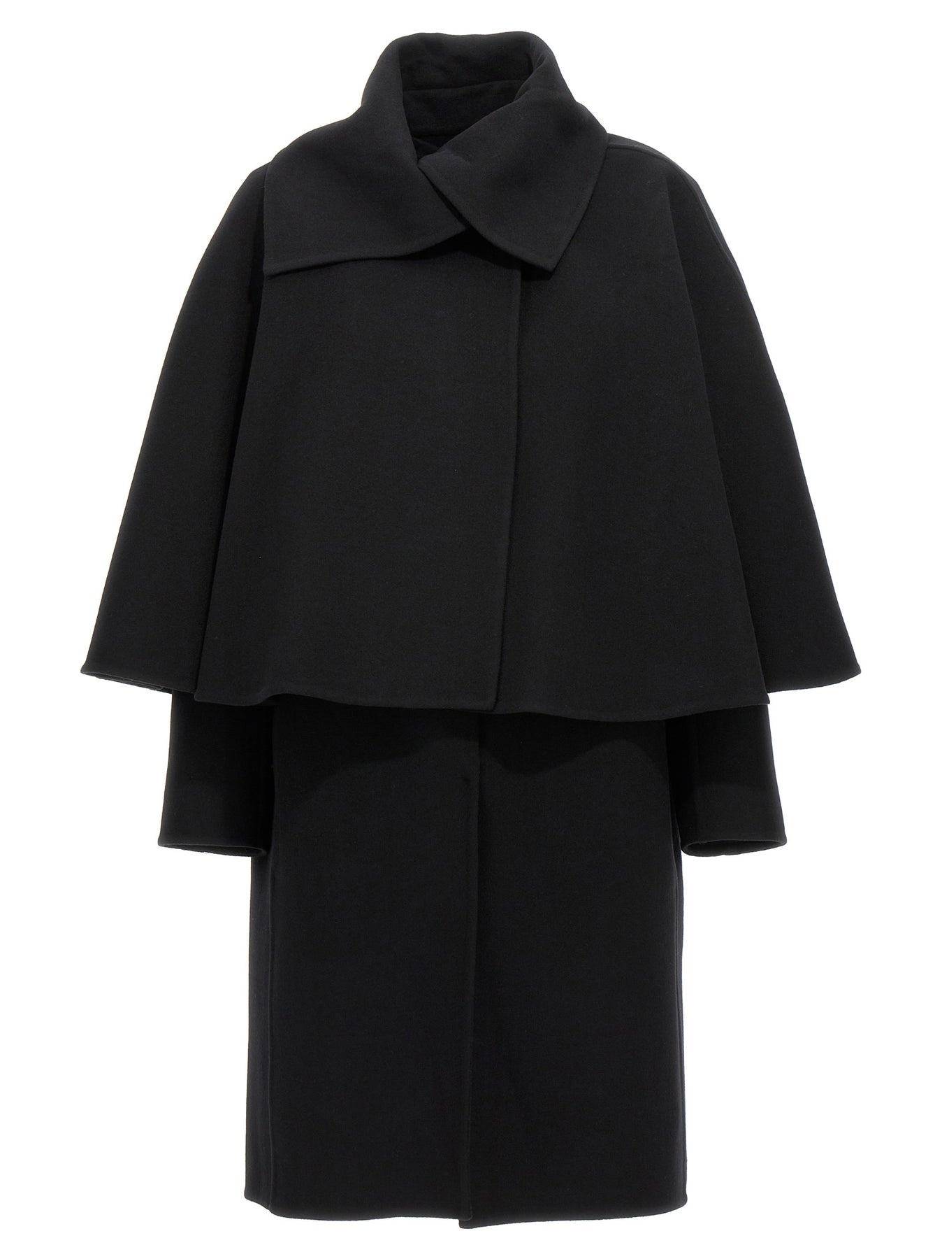 Coat With Cape Coats, Trench Coats Black - 1