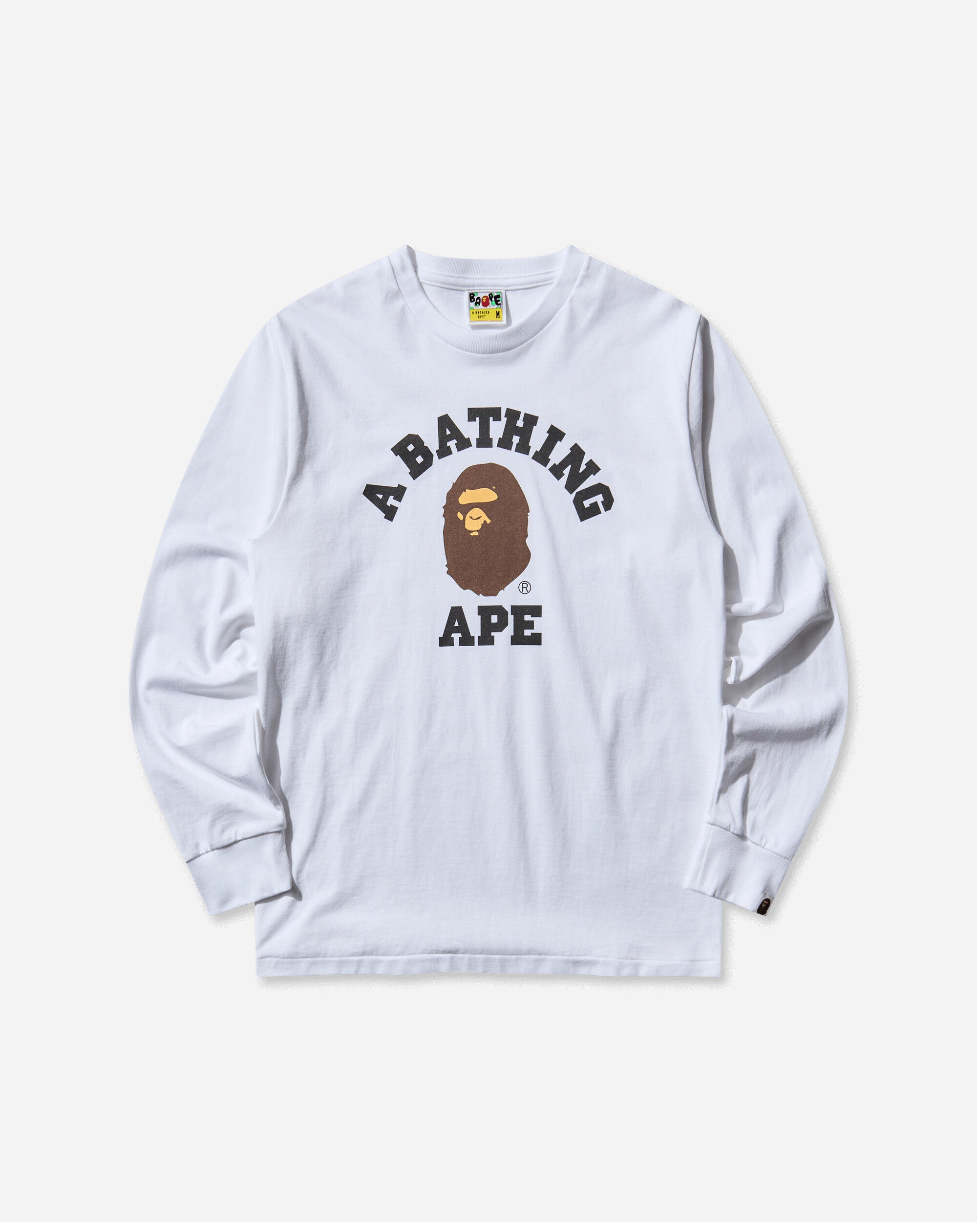 Men's College Longsleeve T-Shirt White - 1