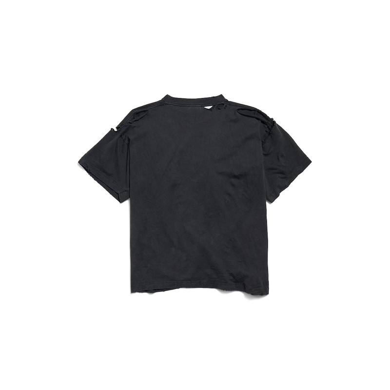 Queer Typo Boxy T-shirt in Black Faded 7