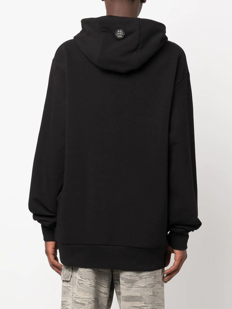 chain print cotton hoodie 4