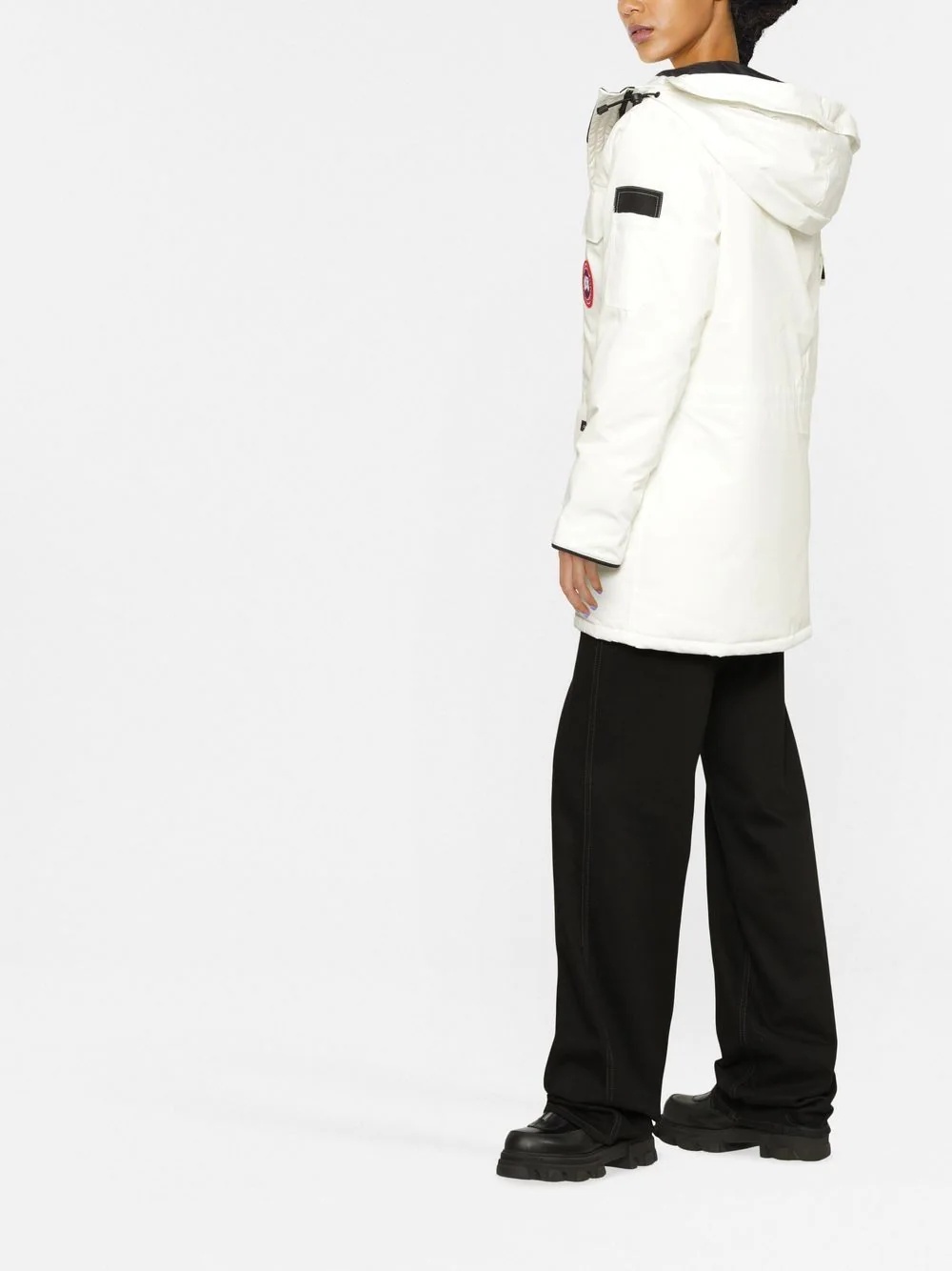 logo-patch detail padded coat - 3