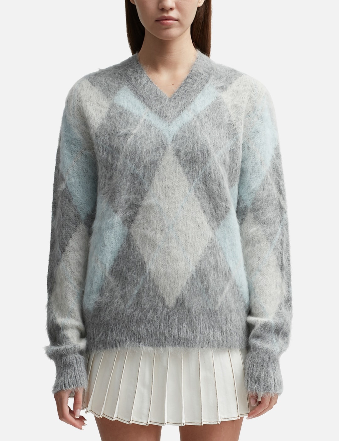 AMI Paris ARGYLE BRUSHED SWEATER