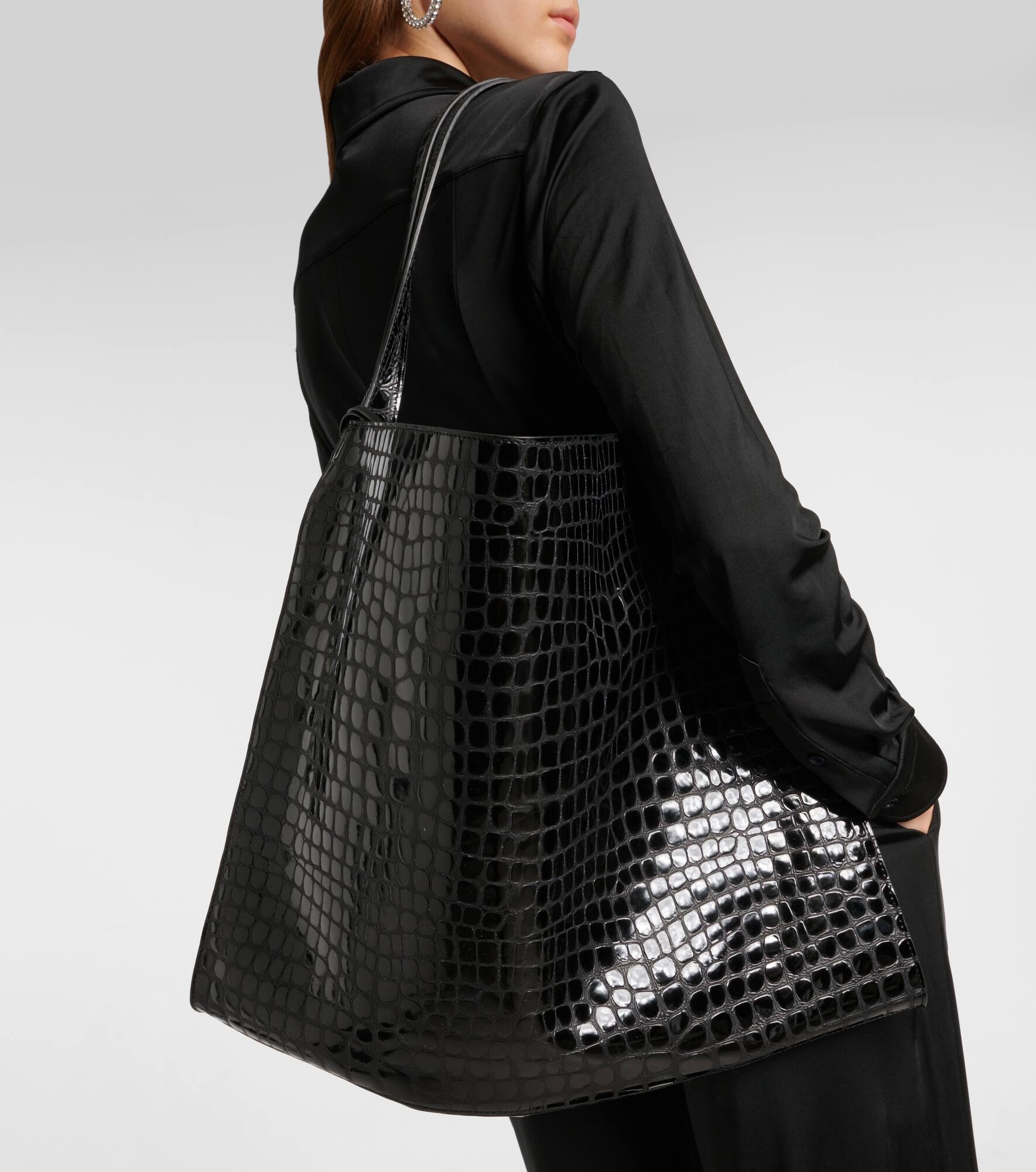 Le 54 croc-effect leather shoulder bag - 2