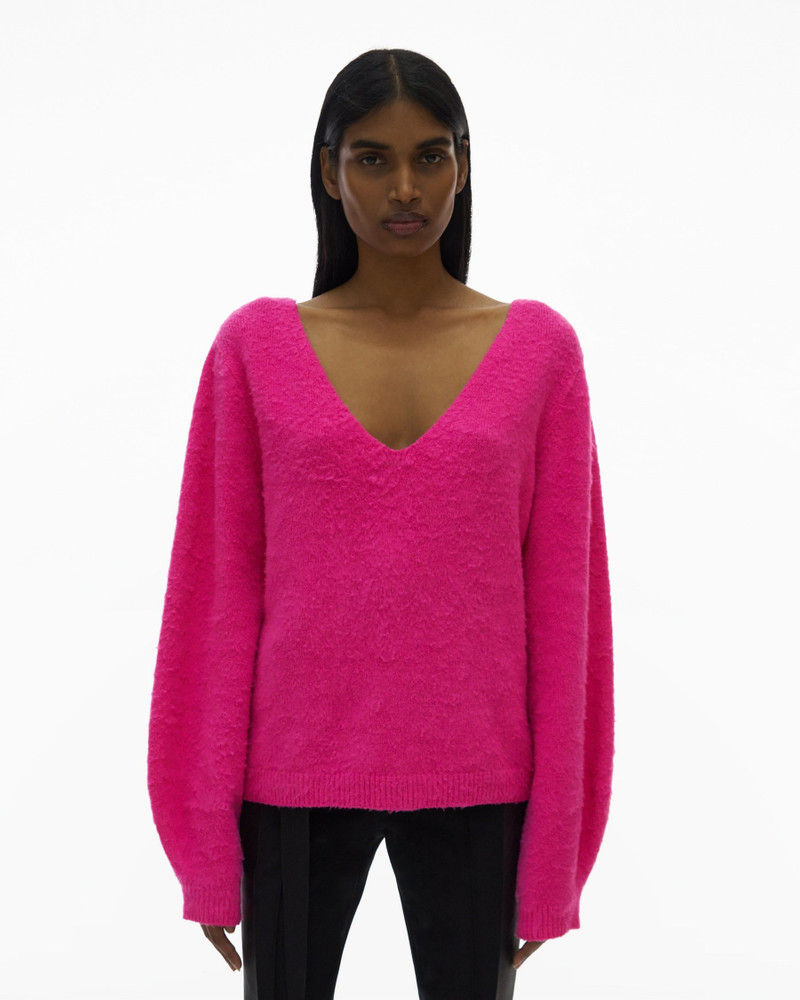 BRUSHED DOUBLE V-NECK SWEATER 3