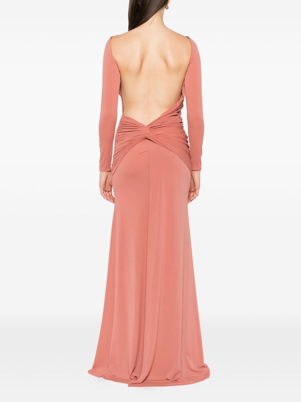 open-back long-sleeve maxi dress - 4