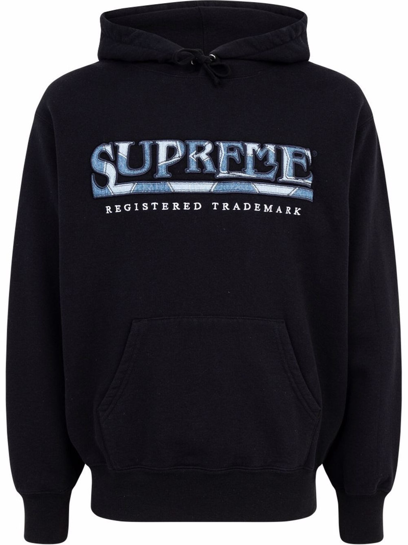 logo-embroidered hoodie 1
