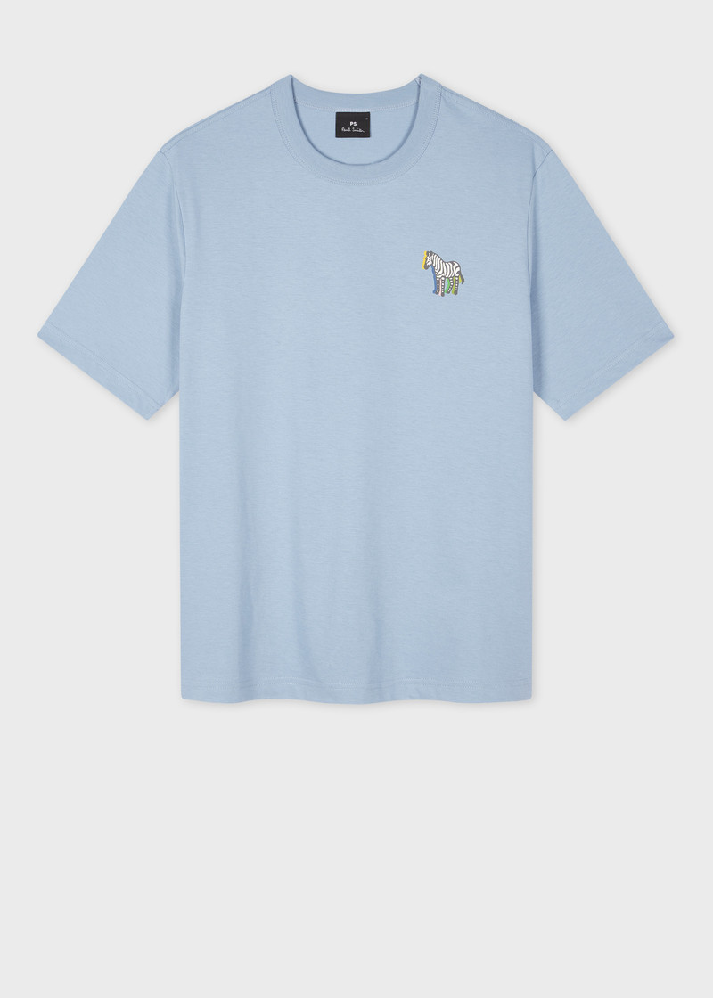 Sky Blue '3D Zebra' Print T-Shirt 1