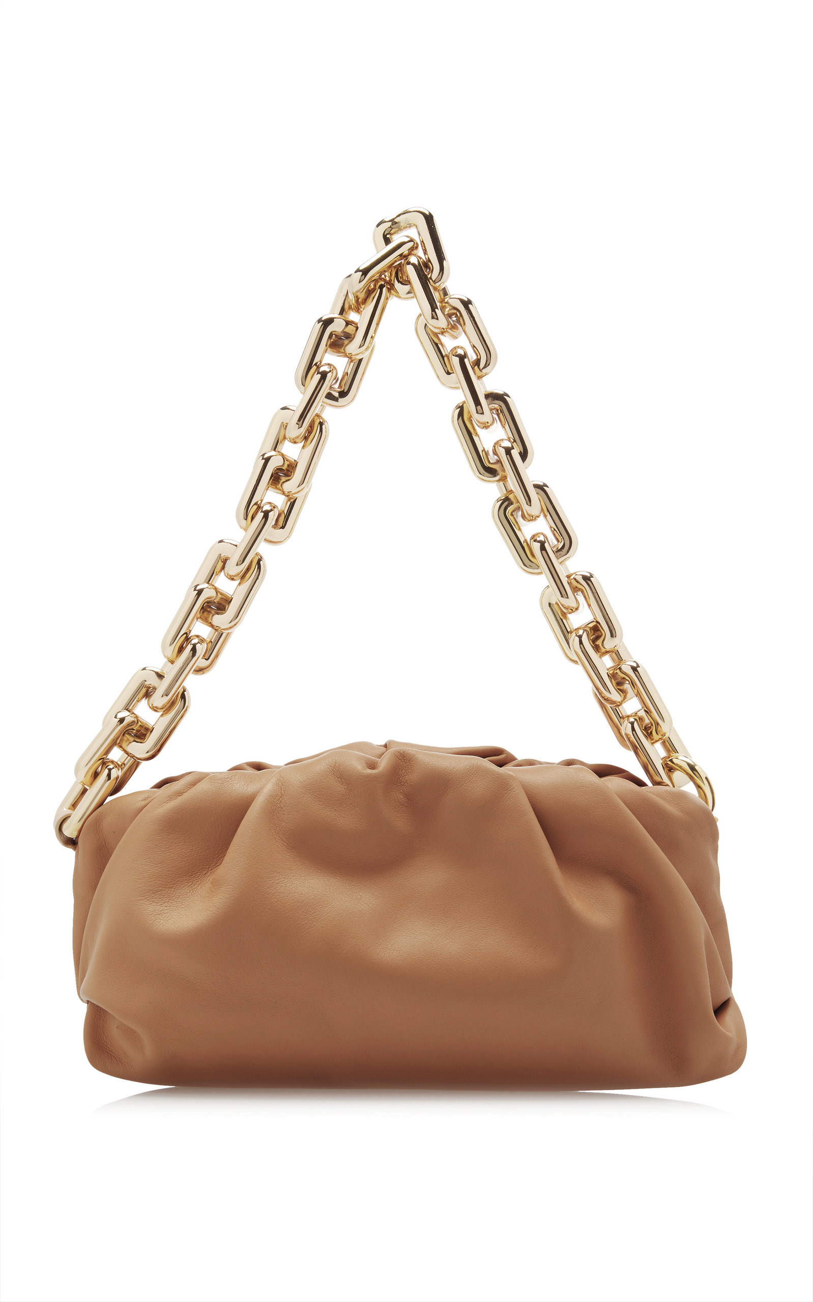The Chain Pouch Leather Clutch brown - 4