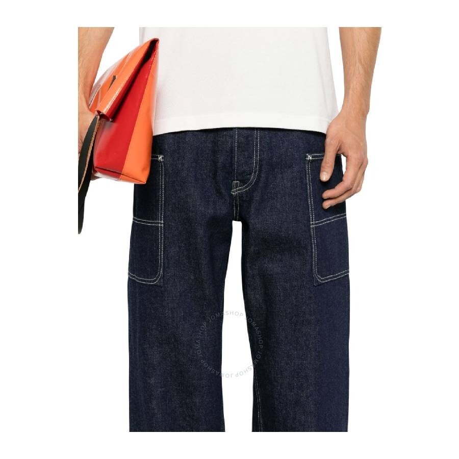 Kenzo Logo-Patch Wide Leg Denim Pants - 4