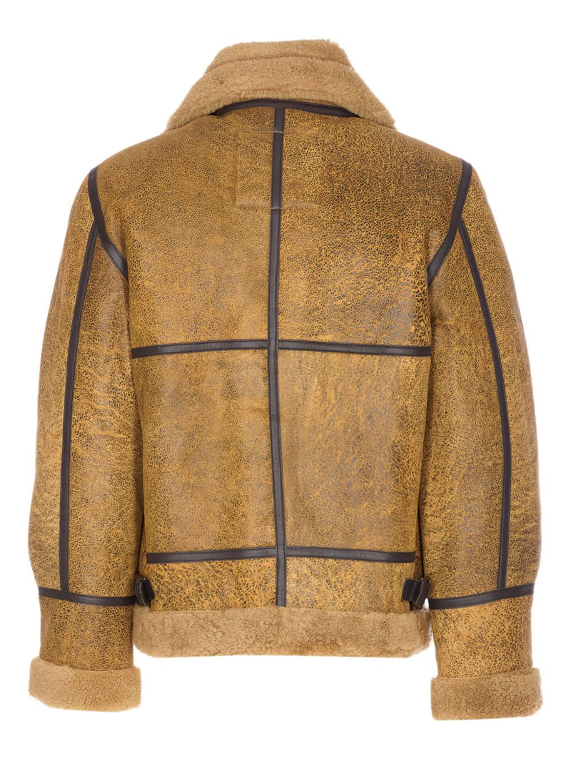 Schott Embroidered Logo Shearling Jacket outlook