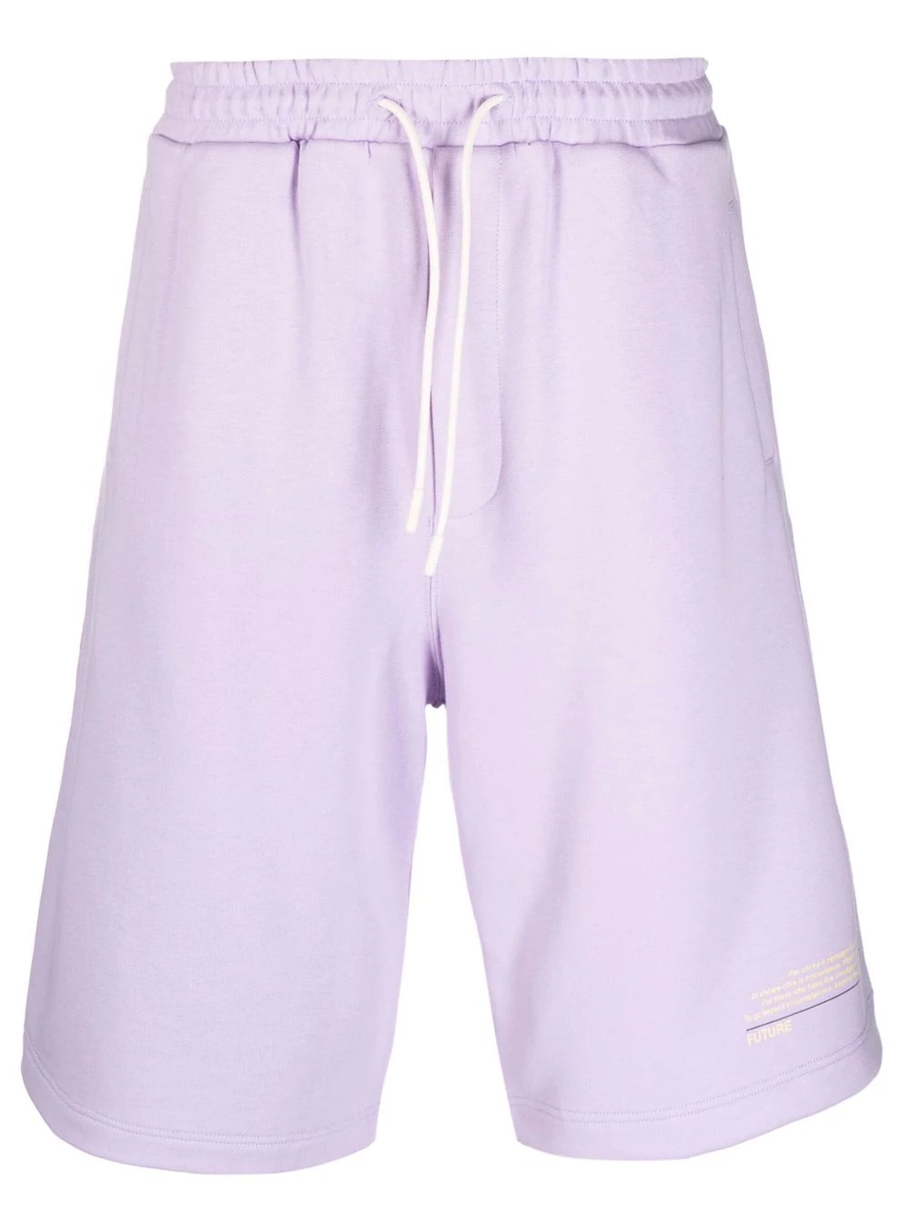knee-length cotton track shorts - 2
