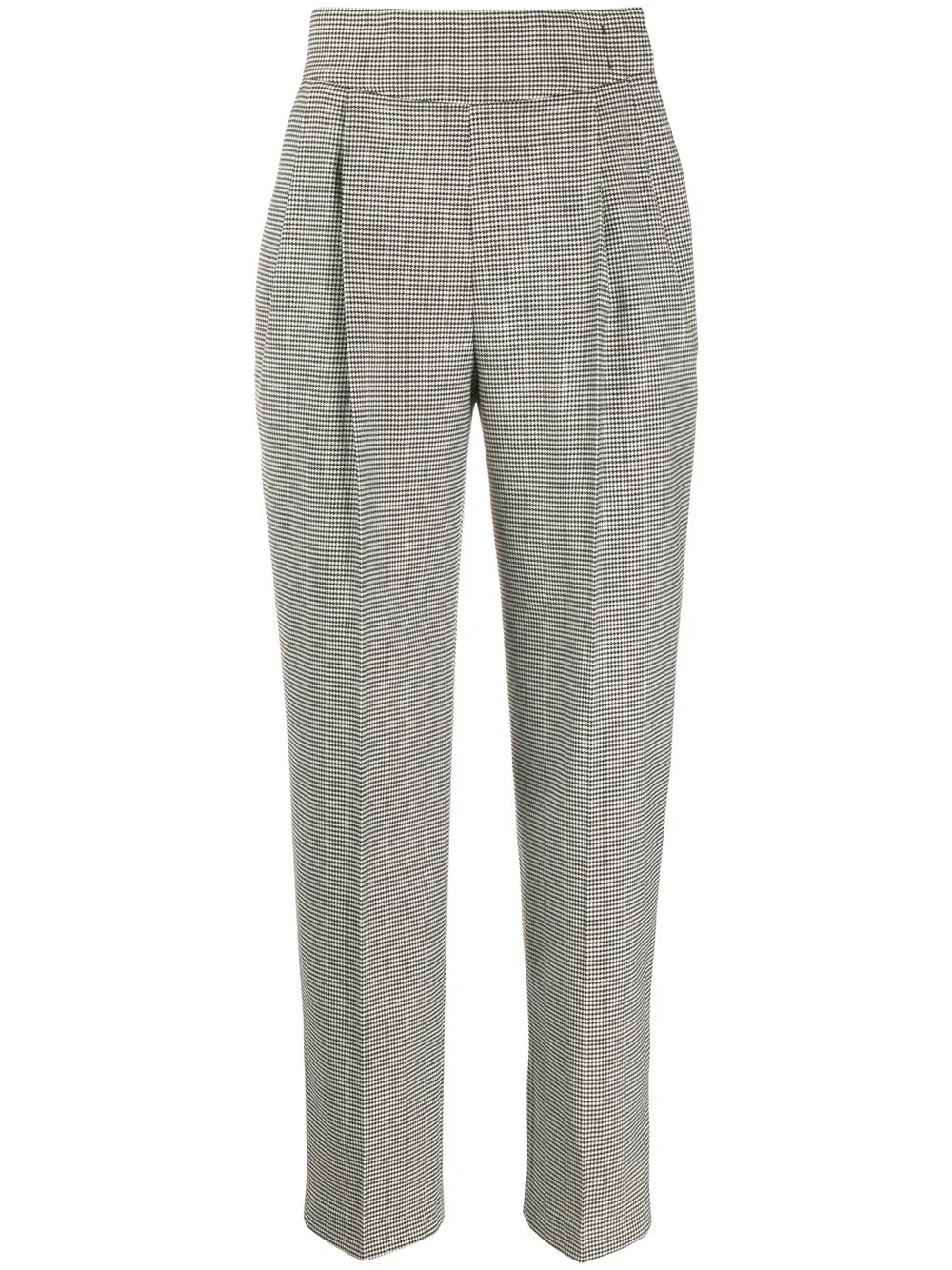 micro houndstooth high-waisted trousers - 1