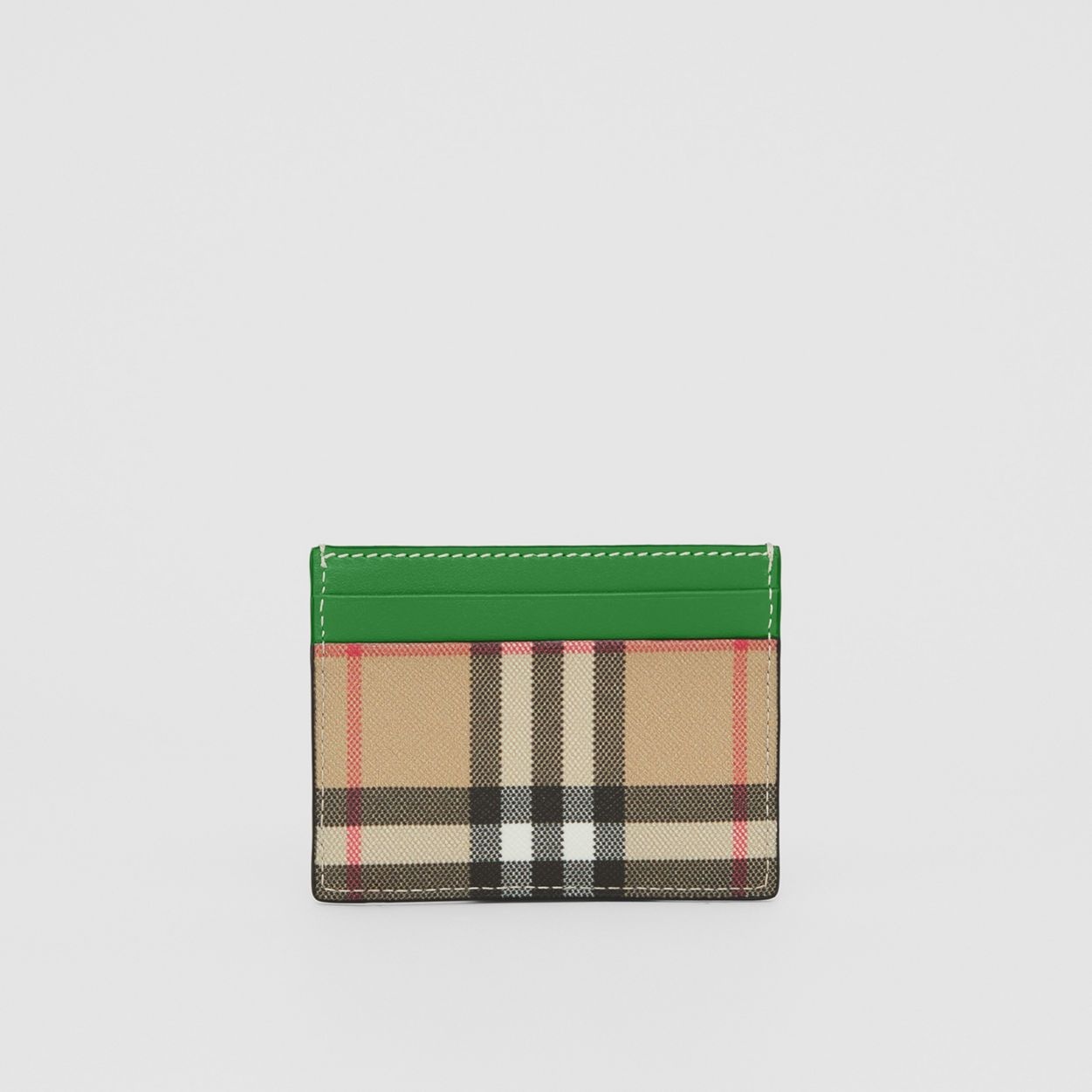 Vintage Check and Leather Card Case - 5