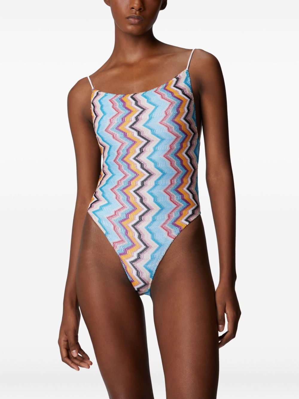 zigzag-pattern swimsuit - 2