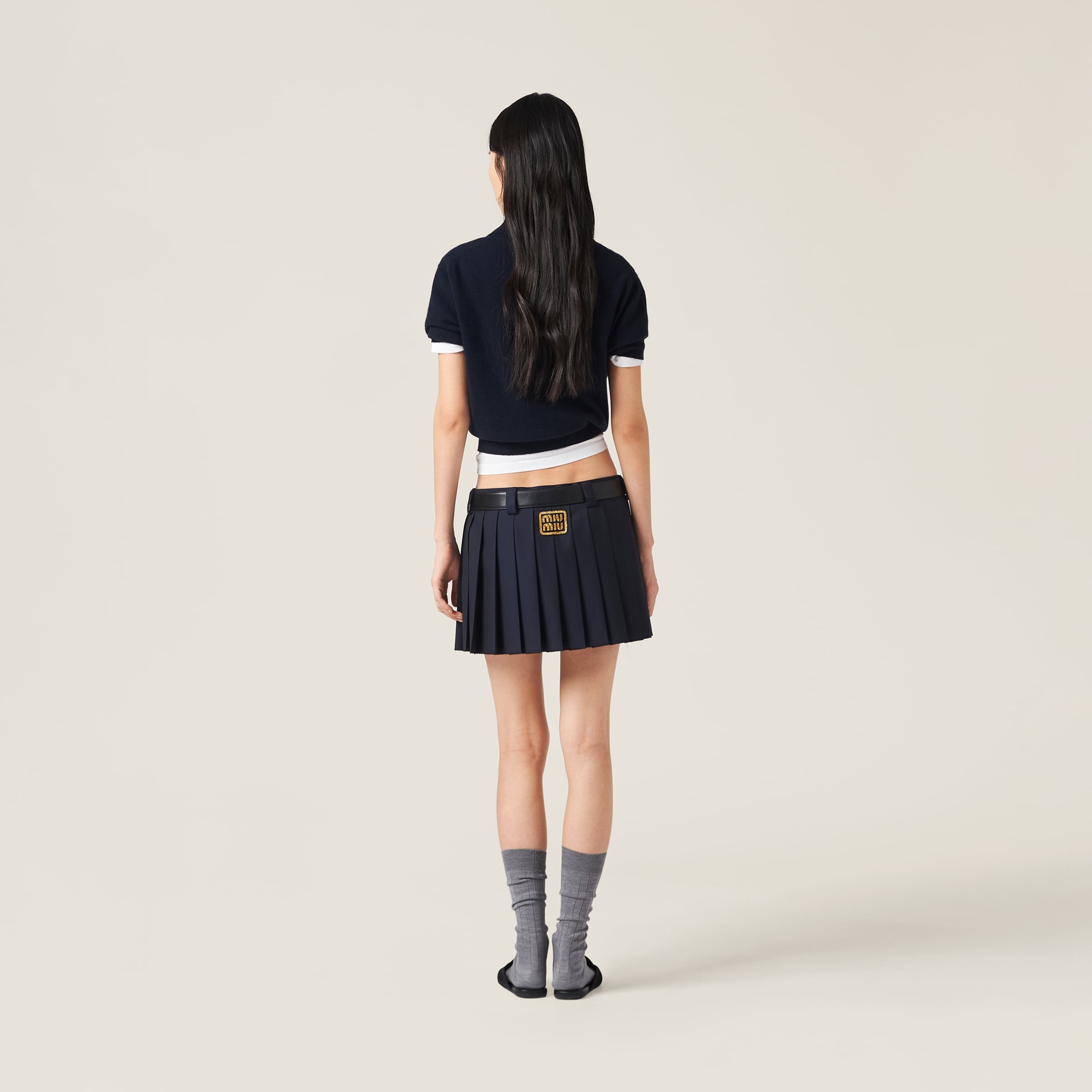Pleated batavia miniskirt - 3