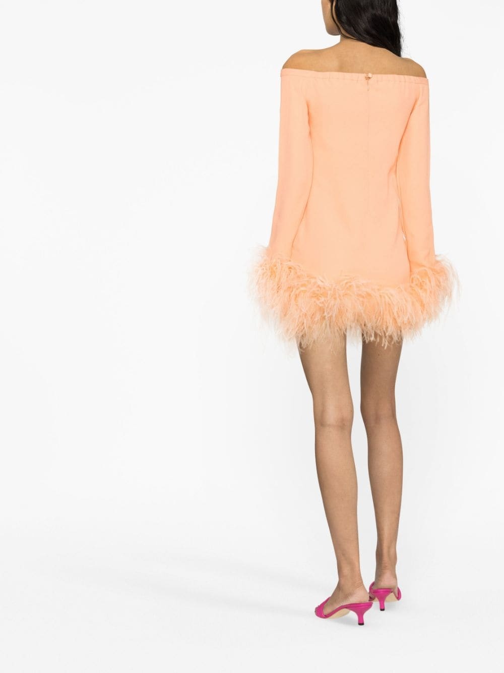 Kika feather-trimmed minidress - 4