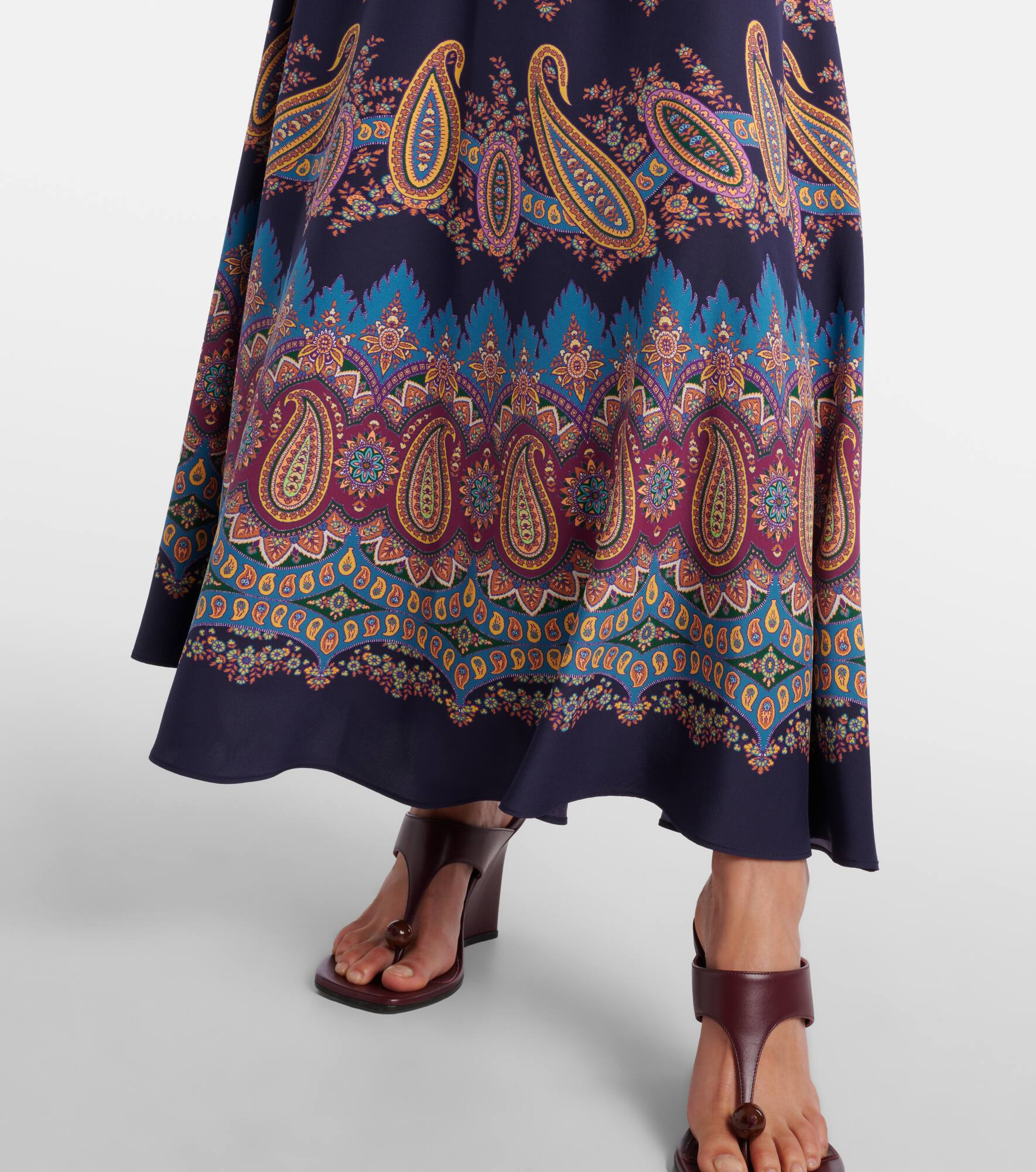 Paisley silk maxi skirt - 5