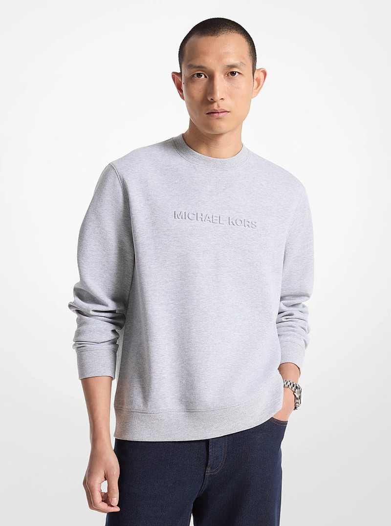 Logo Embossed Cotton Blend Sweater 1