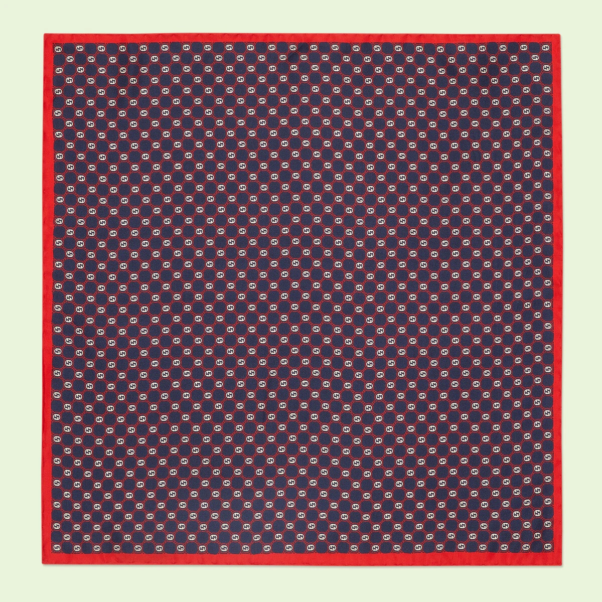 Interlocking G print silk pocket square - 1