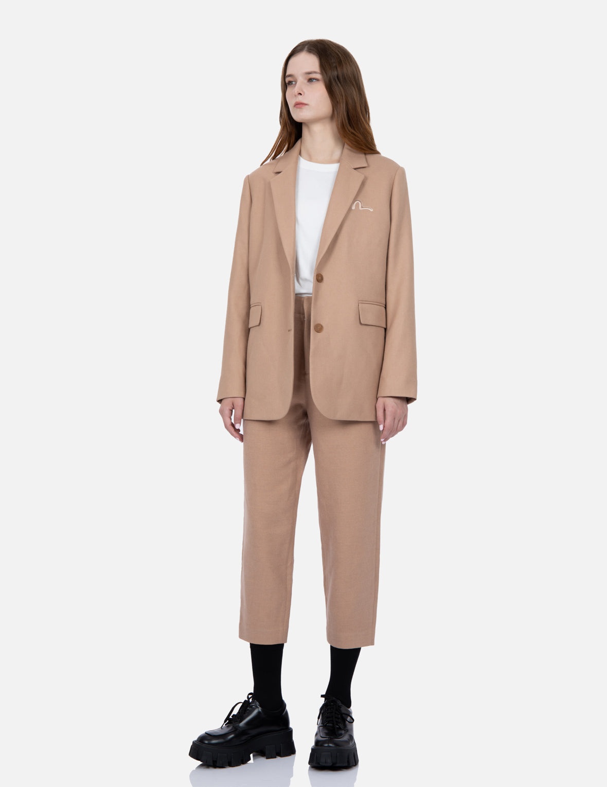 Seagull Embroidery Wool-mix Blazer - 3