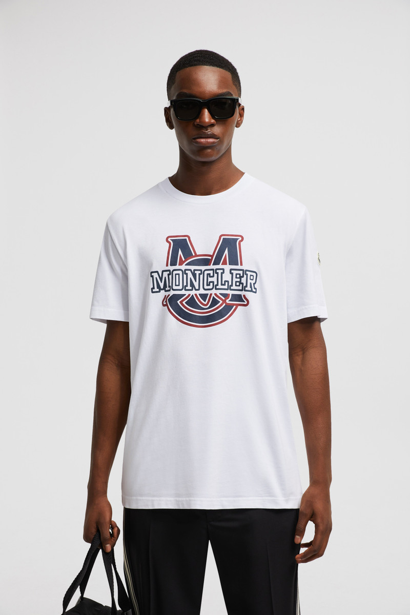 Moncler Varsity Logo Motif Cotton T-shirt outlook