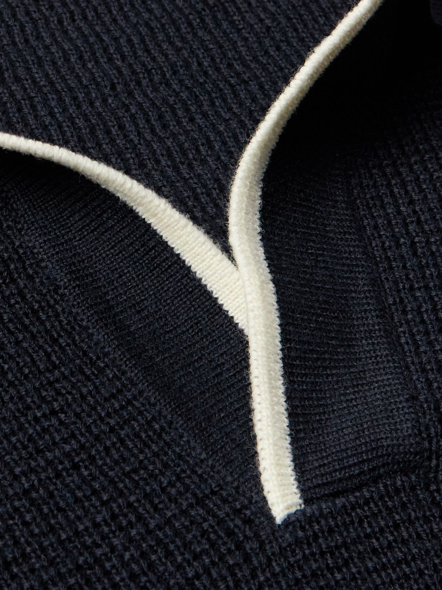 Horton Merino Wool Polo Shirt Navy - 4