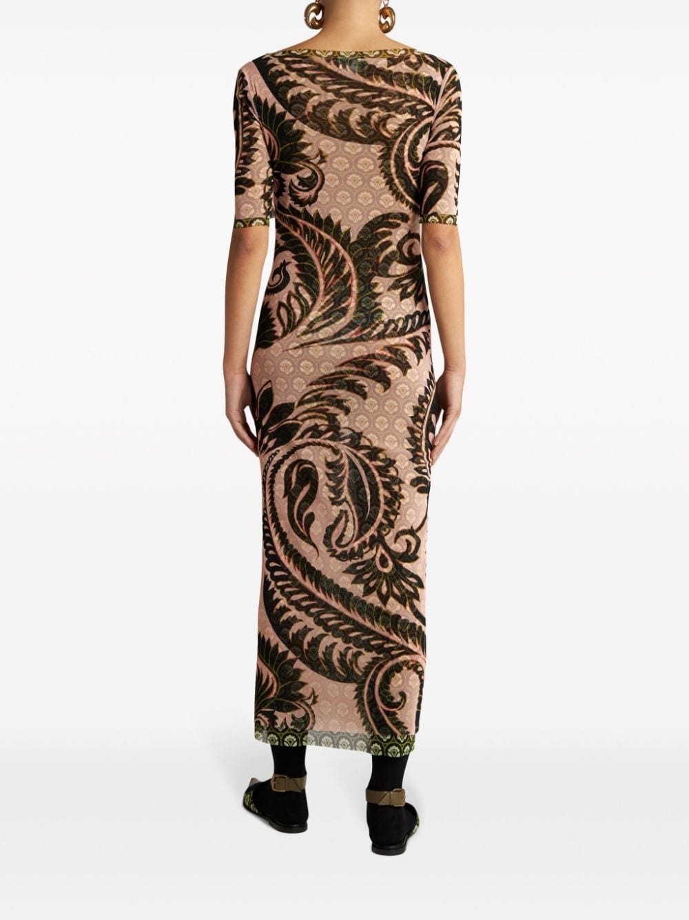 paisley-print tulle maxi dress - 2