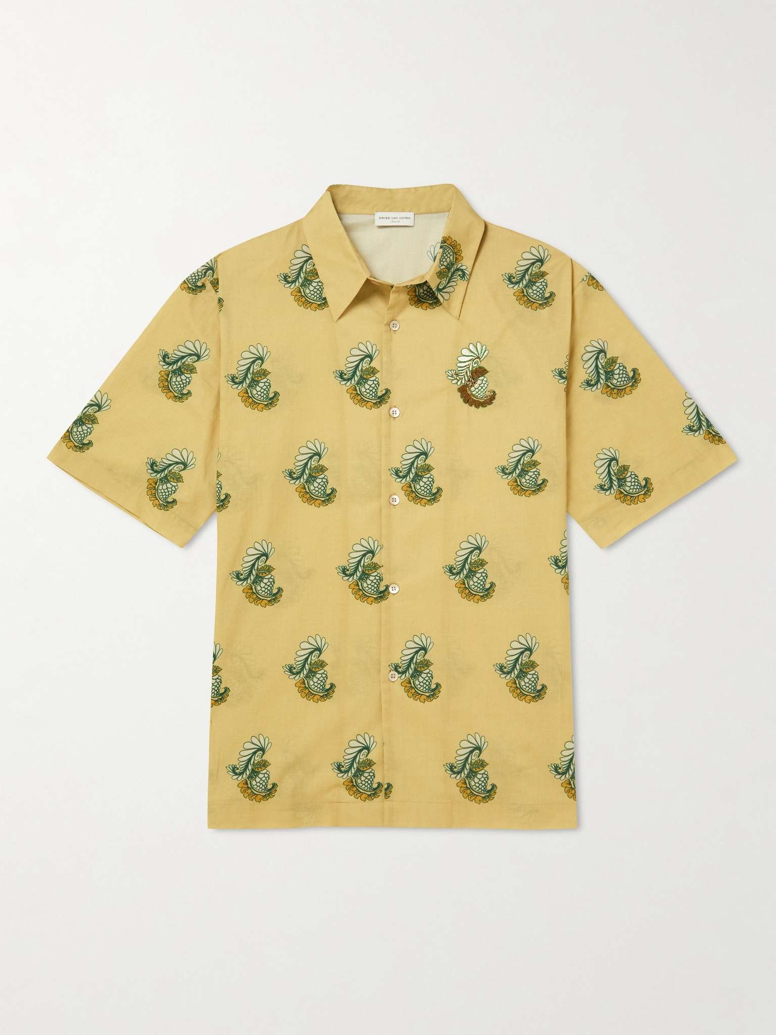 Printed Embroidered Cotton-Voile Shirt - 1