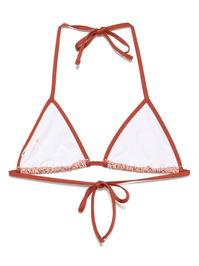 LACOSTE monogram-print bikini top outlook