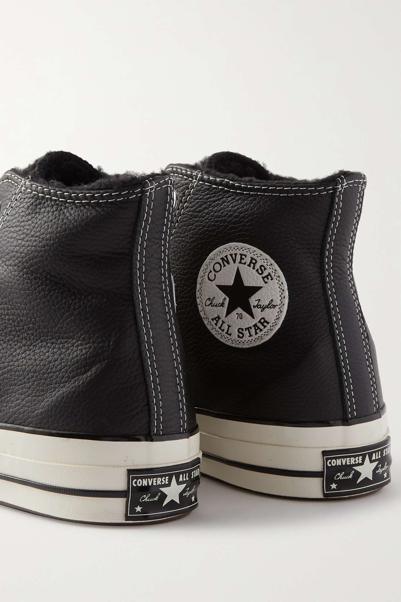 Chuck Taylor All Star 70 shearling-lined textured-leather high-top sneakers - 4