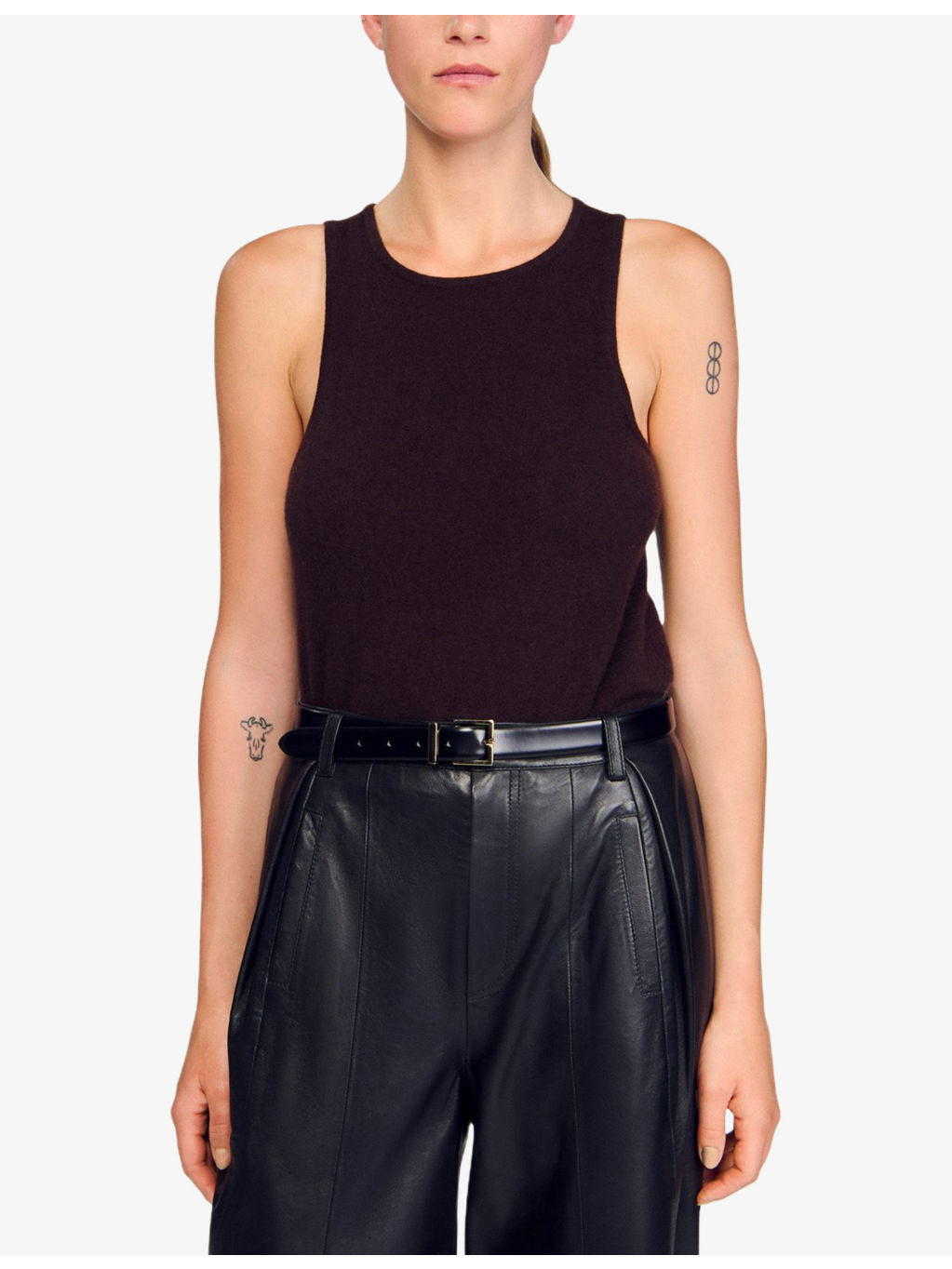 Round-Neck Sleeveless Wool And Cashmere Jumper - 3