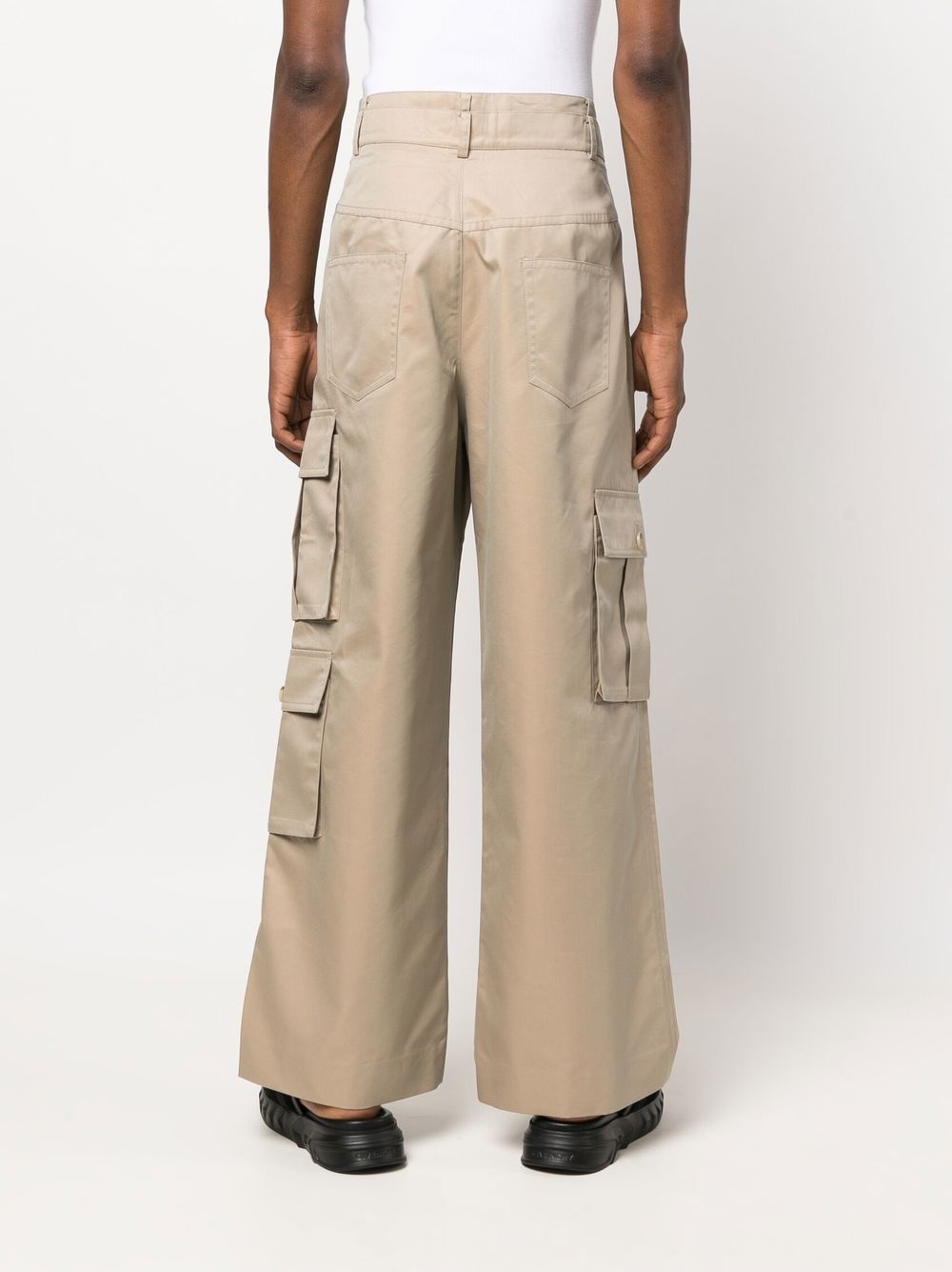 wide-leg cargo trousers - 4