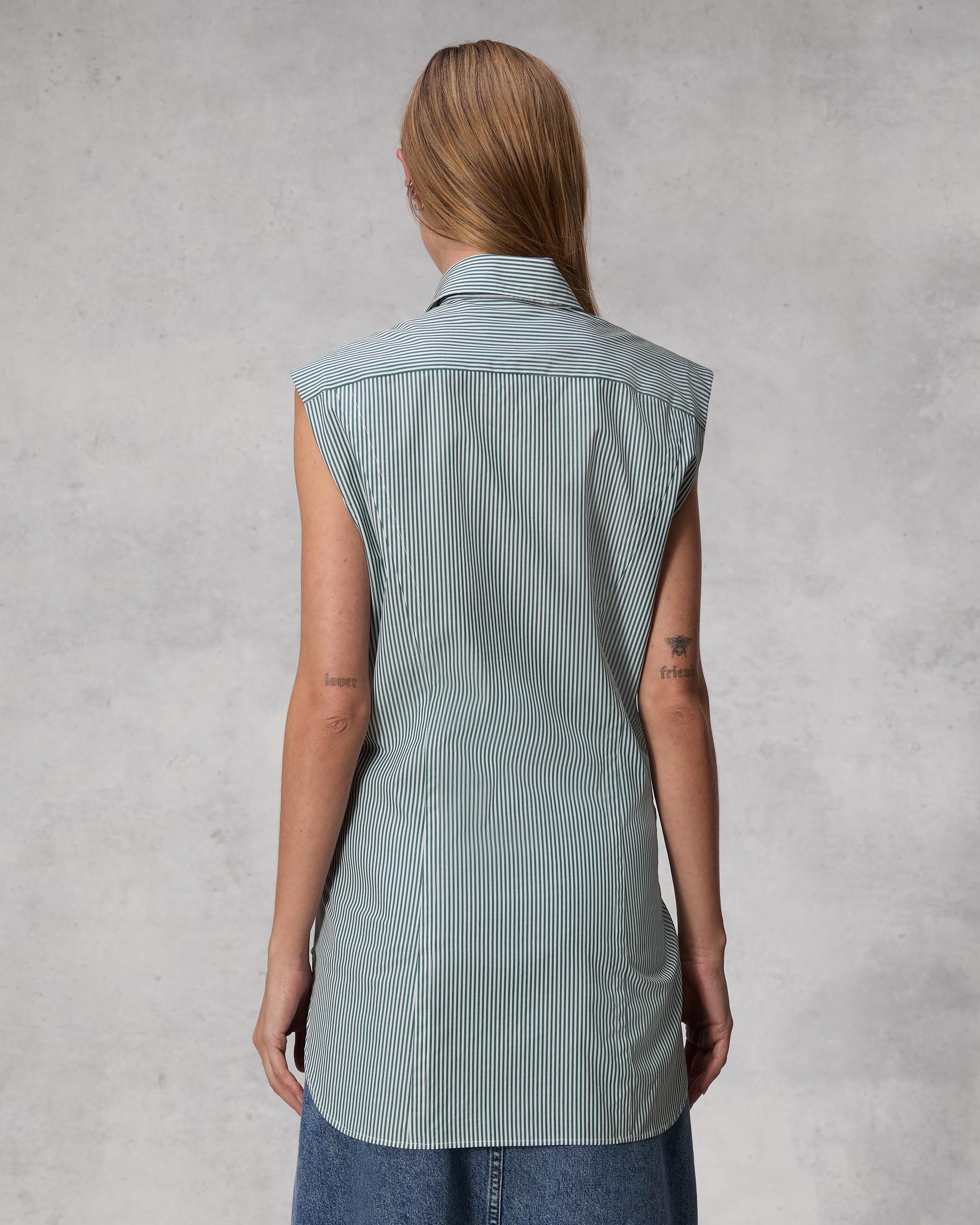 Indiana Cotton Poplin Sleeveless Shirt
Relaxed Fit Button Down - 5