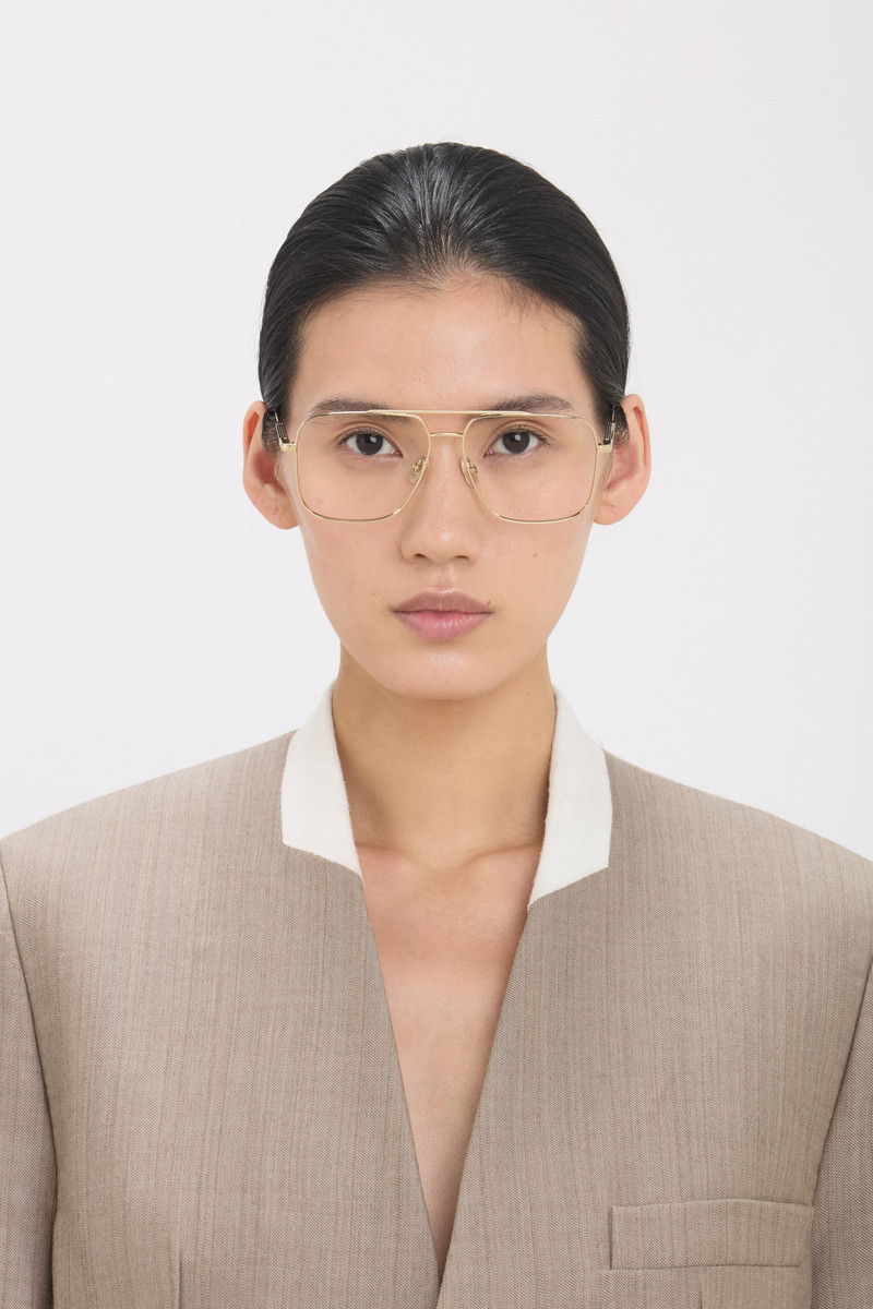 Victoria Beckham Fine Double Bridge Optical In Gold outlook