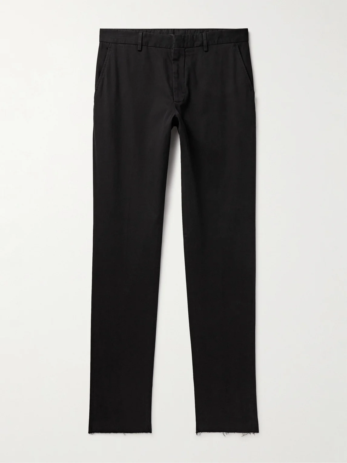 Slim-Fit Straight-Leg Stretch-Cotton Twill Trousers - 1