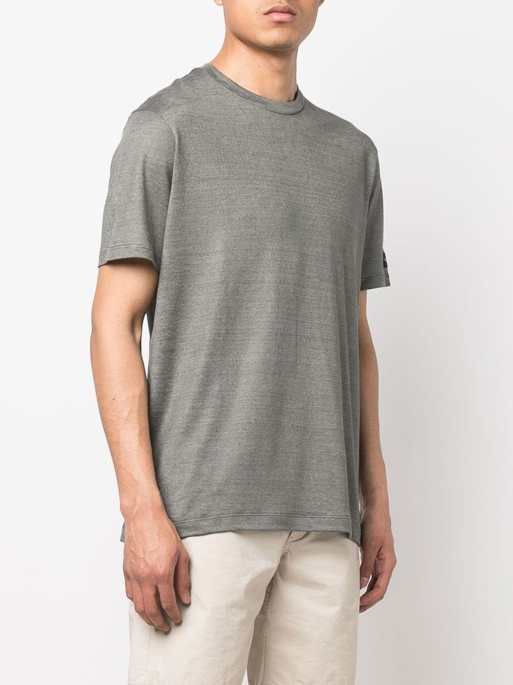 crew neck short-sleeved linen T-shirt - 3