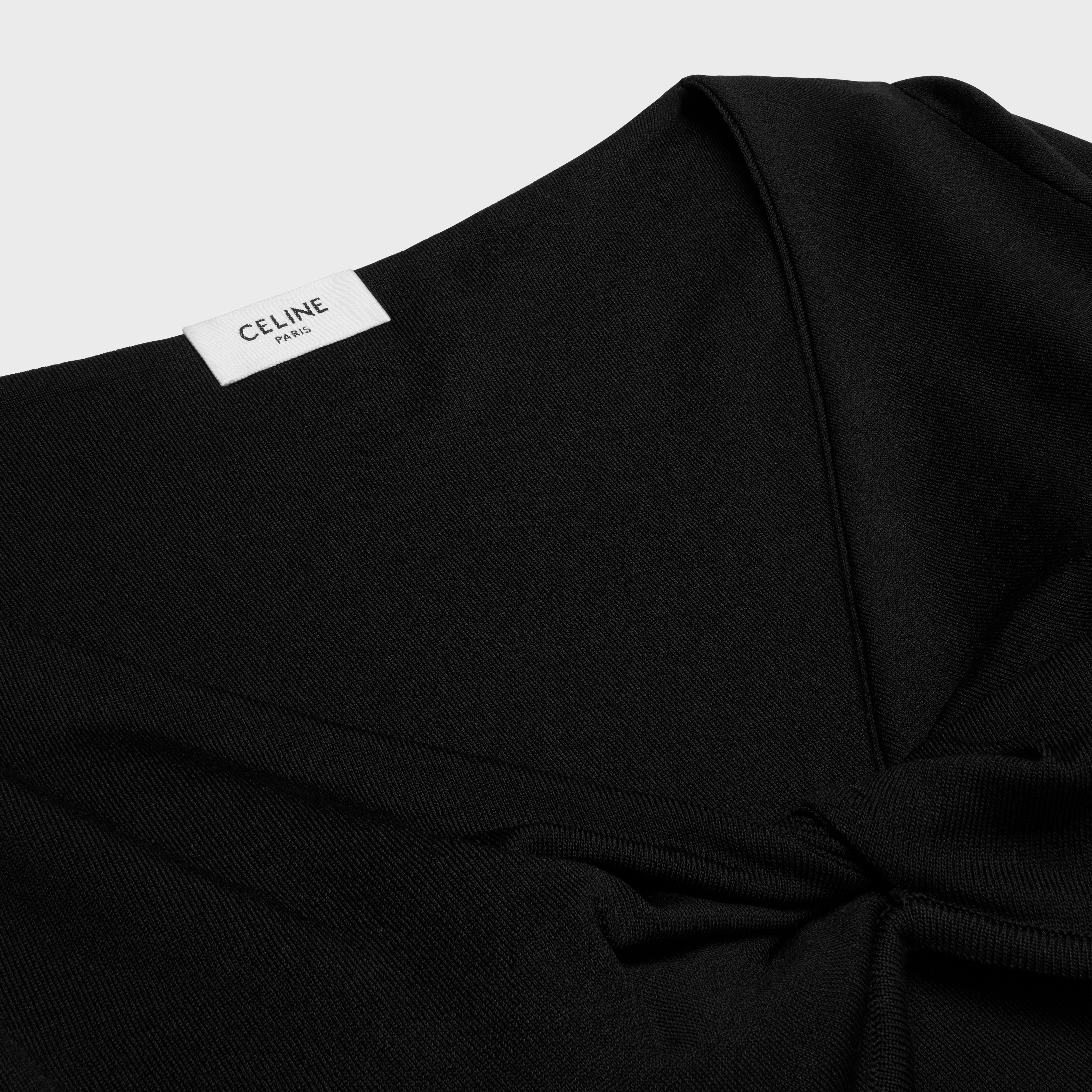 draped crop top in silk - 3