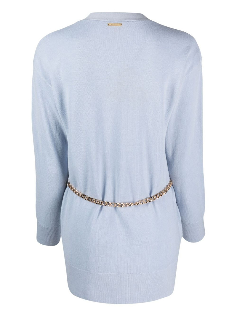 MICHAEL KORS chain-link ribbed cardigan outlook