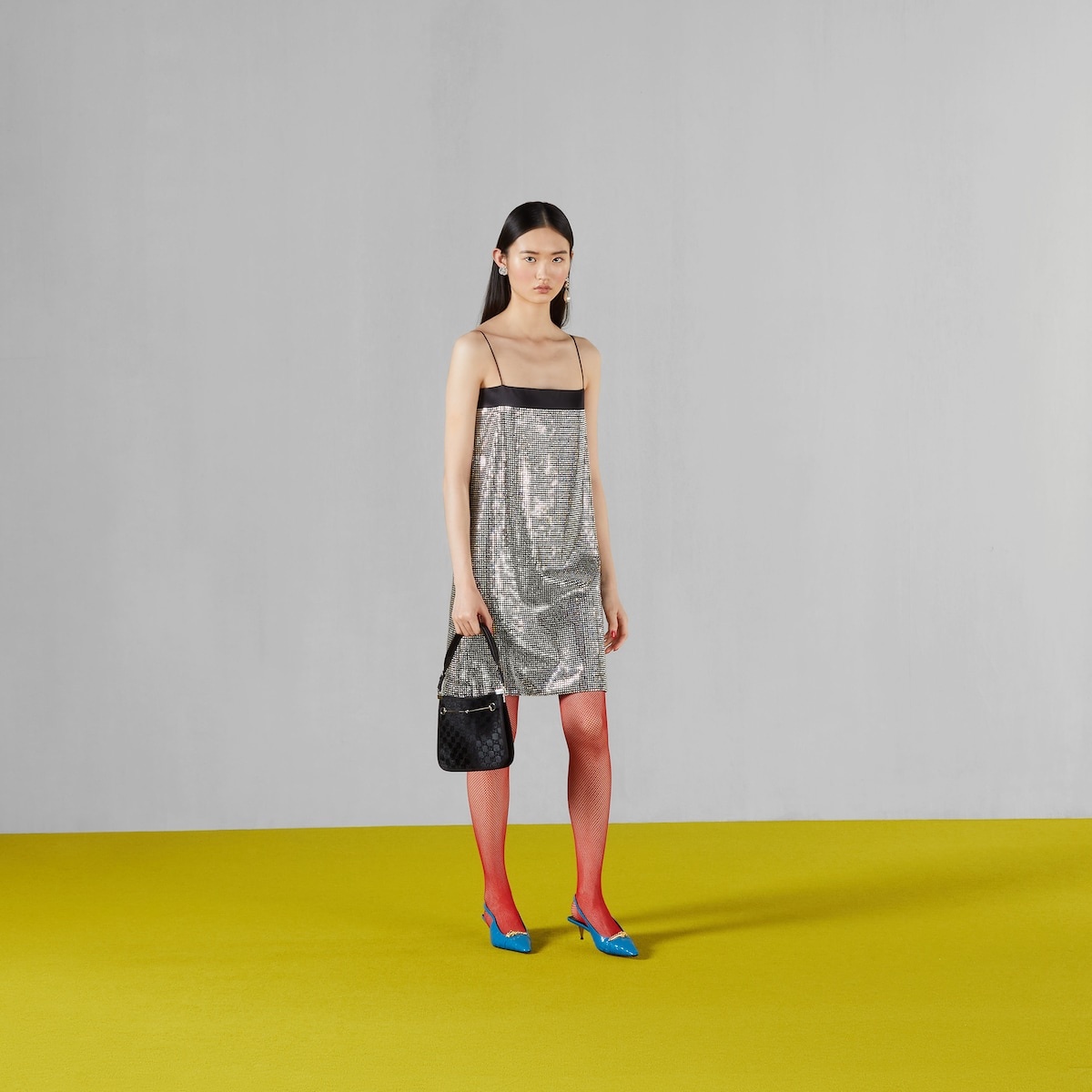 Silk dress with mirrors appliqué - 2