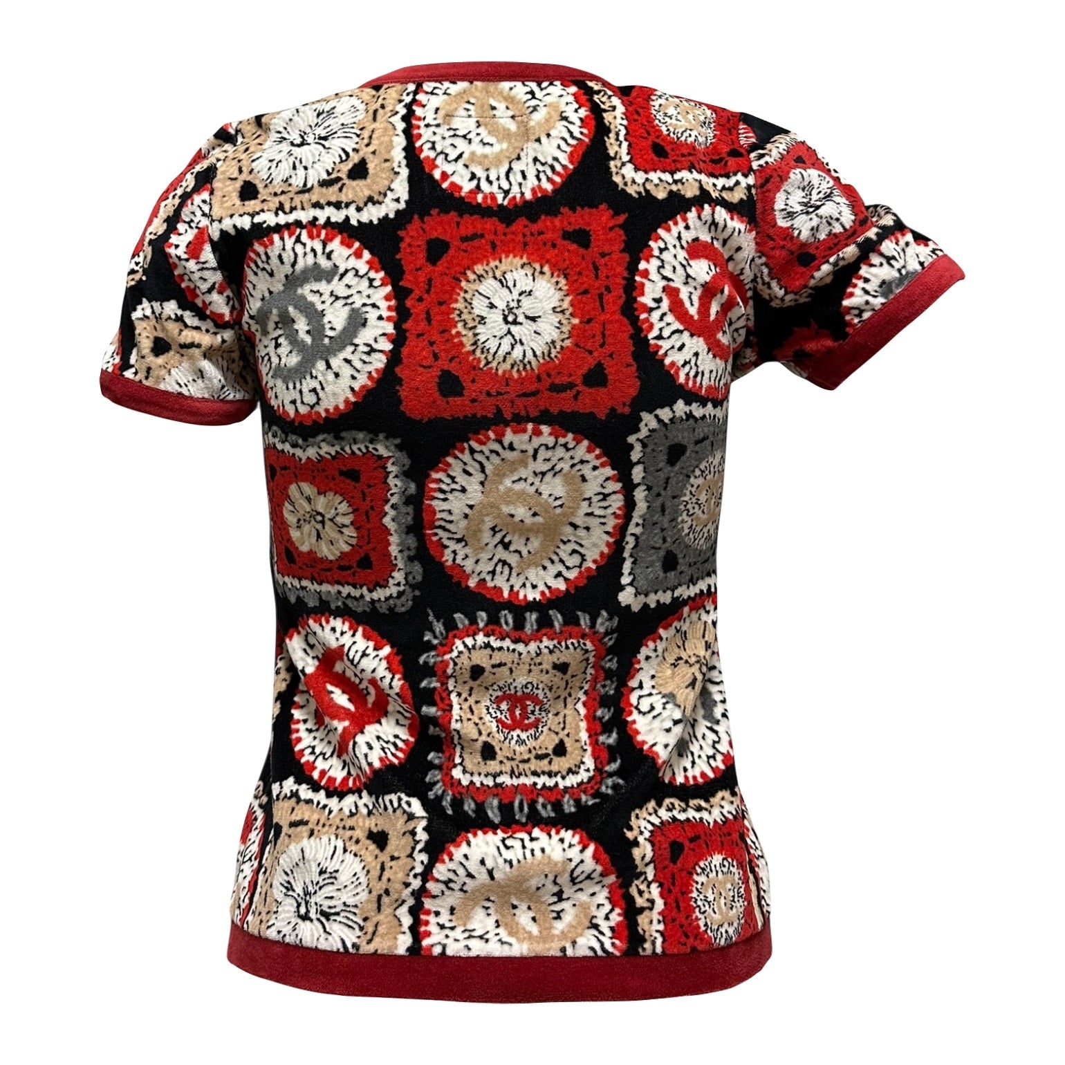 CHANEL Sport Spring Summer 2009 Patchwork Print Velour Short Sleeve Top - 2