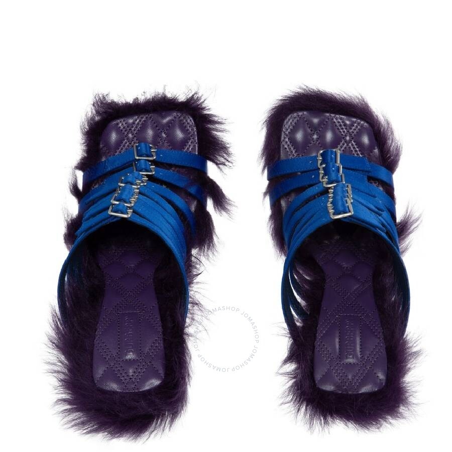 Burberry Satin Feather Square Toe Sandals - 3