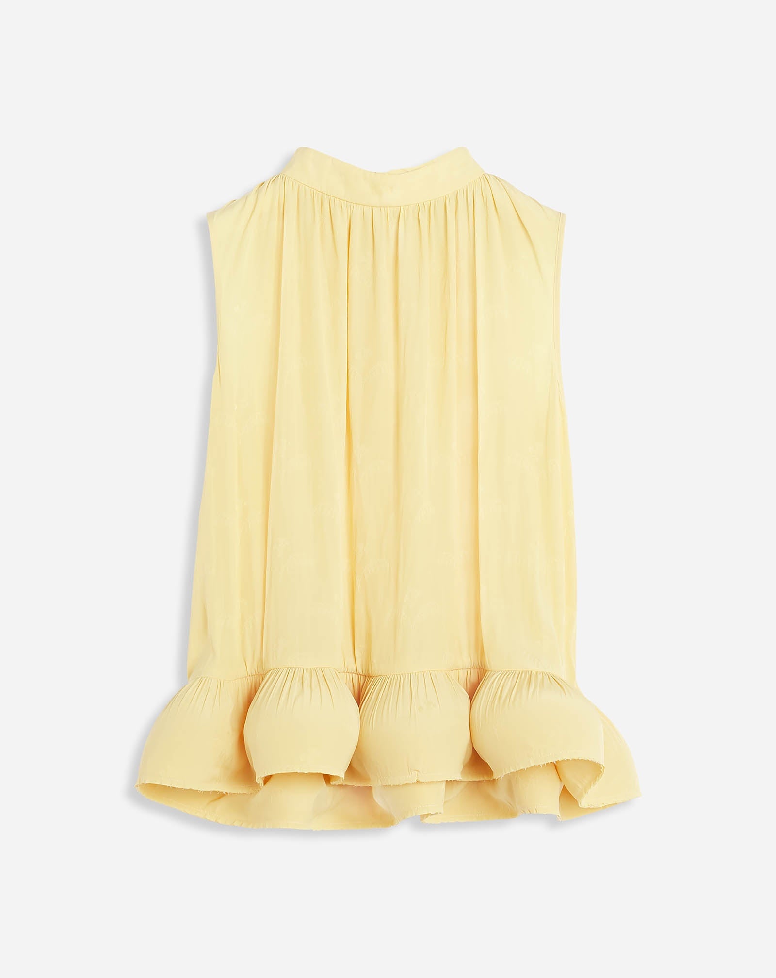 SLEEVELESS JACQUARD CHARMEUSE TOP - 1