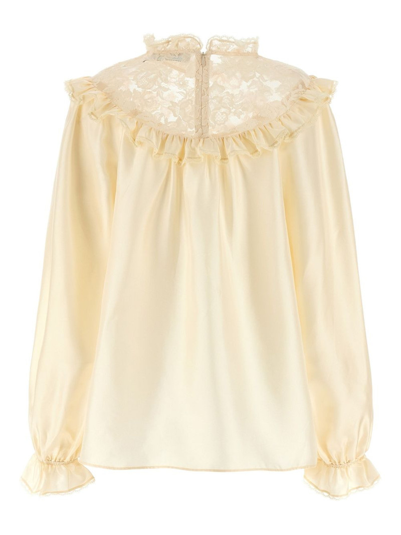 Zimmermann lace ruffled silk blouse outlook