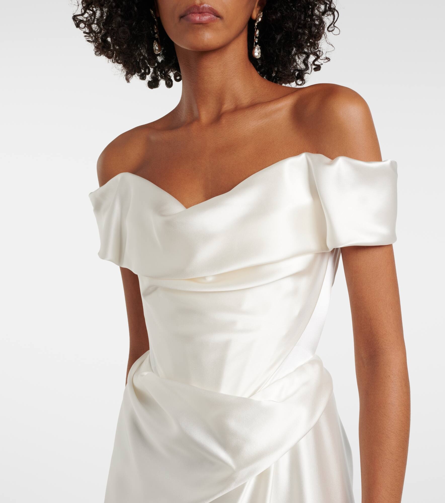 Bridal Mabel silk satin bustier gown - 4