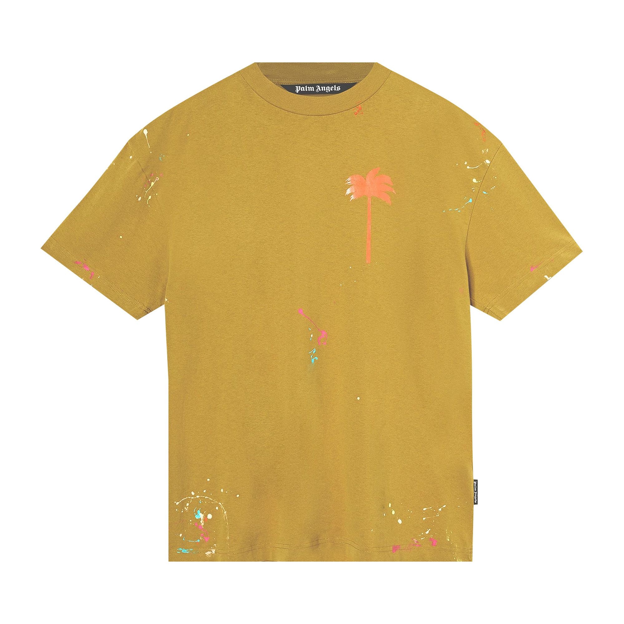 Palm Angels Palm Tree Painted T-Shirt 'Brown/Orange' - 1