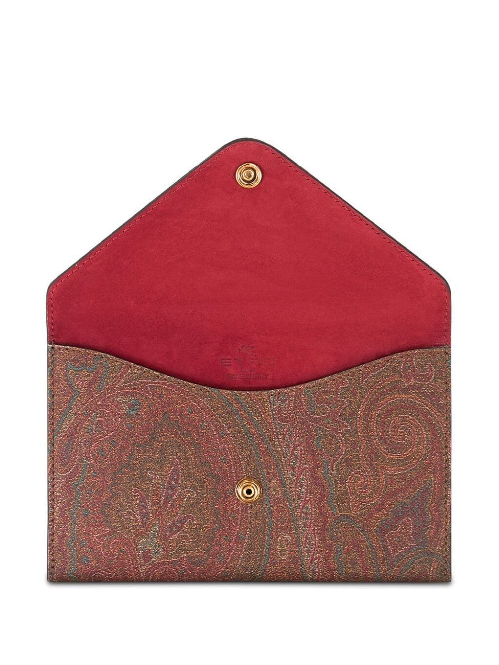 logo-embroidered paisley clutch - 3