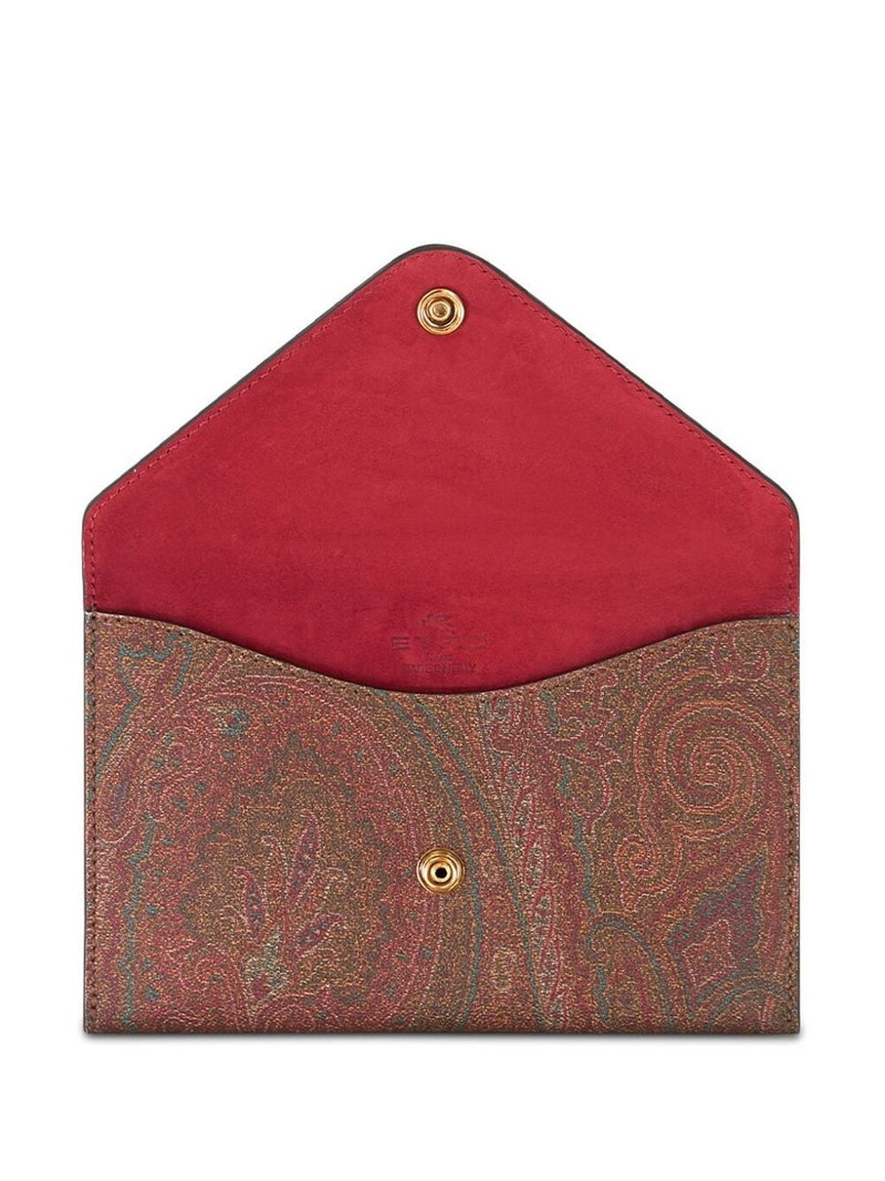 logo-embroidered paisley clutch 3