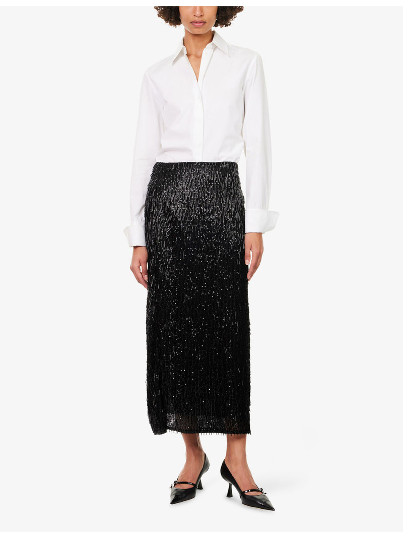 Erdem Sequin Slim-Fit Stretch-Woven Midi Skirt outlook