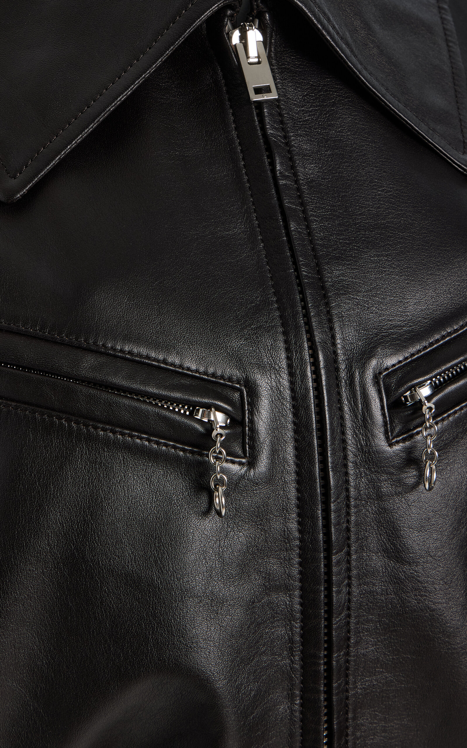 Boxy Leather Jacket black - 5