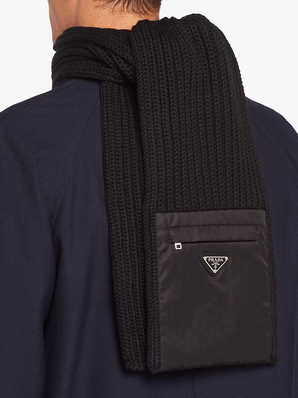 zipped pocket knitted scarf - 2